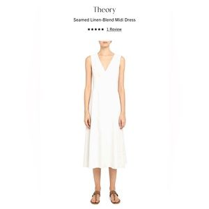 Theory NWT Seamed Linen Blend Midi Dress